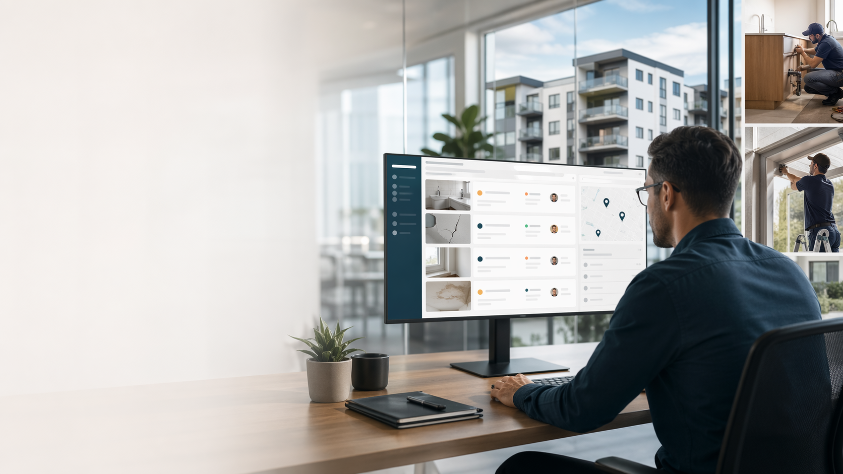 Dashboard für Schadensmeldungen in einer modernen Immobilienverwaltung